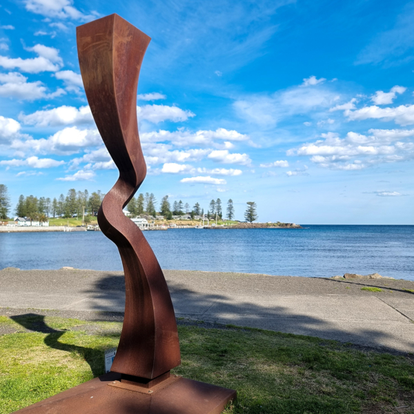 Corten Steel Landmark Sculpture – Deflect by Chris Flenley, 270x40cm | ARTpark Australia