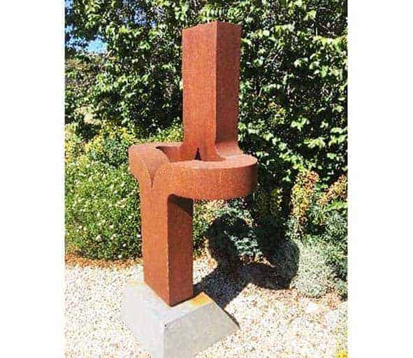 Corten Steel Abstract Sculpture – Detachment by Chris Flenley, 240x100cm - view 2