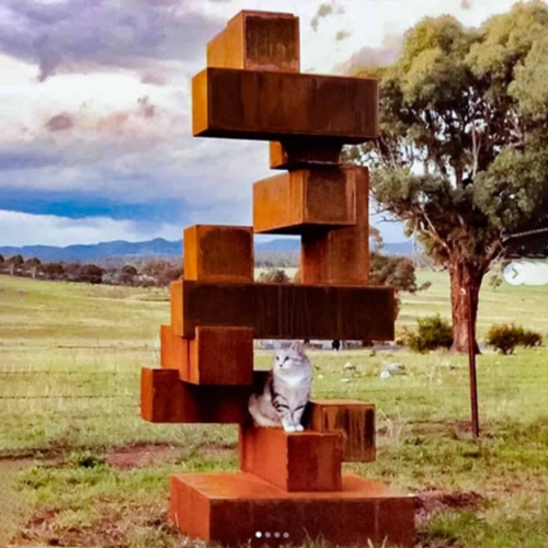 Corten Steel Landmark Sculpture – Once Upon a Time in the West by Alex Scheibner, 3mx3mx3m | ARTpark Australia