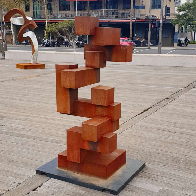 Once Upon A Time  In The West by Alex Scheibner - Corten steel landmark sculpture, 3m - view 3