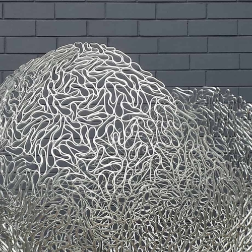 Stainless Steel Round & Sphere Sculpture – Perpetual Generation by Astra Parker, 240x150cm | ARTpark Australia