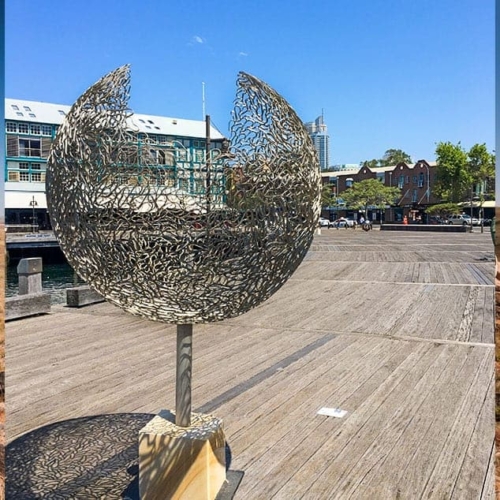 Stainless Steel Round & Sphere Sculpture – Perpetual Generation by Astra Parker, 240x150cm | ARTpark Australia