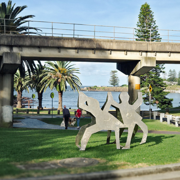 Stainless Steel Landmark Sculpture – Les Danseuses by Charles Blackman, 210x144cm | ARTpark Australia