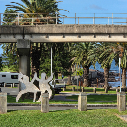 Stainless Steel Landmark Sculpture – Les Danseuses by Charles Blackman, 210x144cm | ARTpark Australia