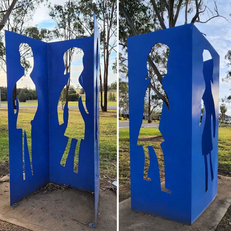 Stainless Steel Figurative Sculpture – Forever Girls by Charles Blackman, 200x160cm