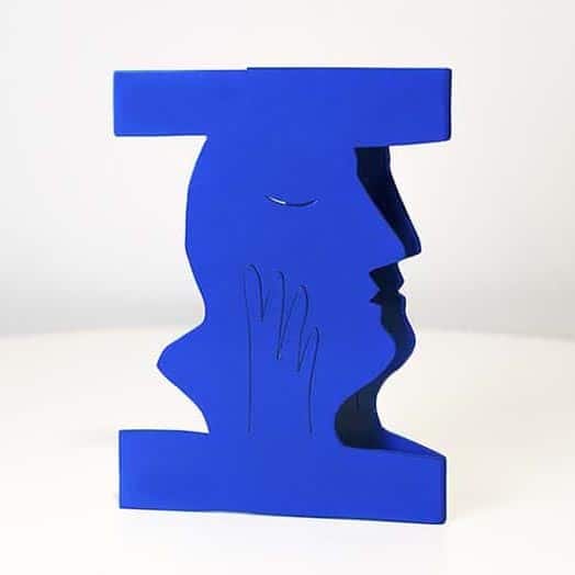 Stainless Steel Figurative Sculpture – Visage by Charles Blackman, 100x120cm