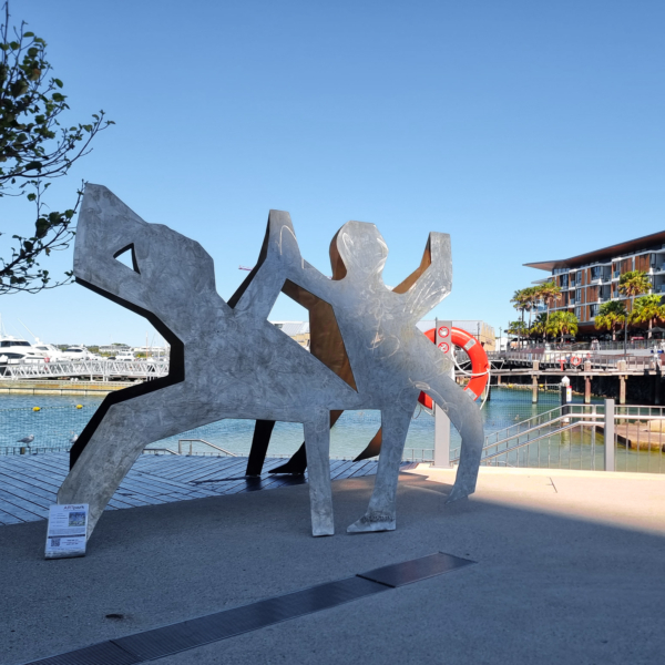 Stainless Steel Landmark Sculpture – Les Danseuses by Charles Blackman, 210x144cm | ARTpark Australia