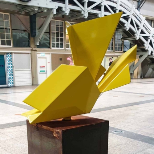 Powder-Coated Steel Abstract Sculpture – Evolution II by Michelle Klisowski, 160x100x70cm | ARTpark Australia