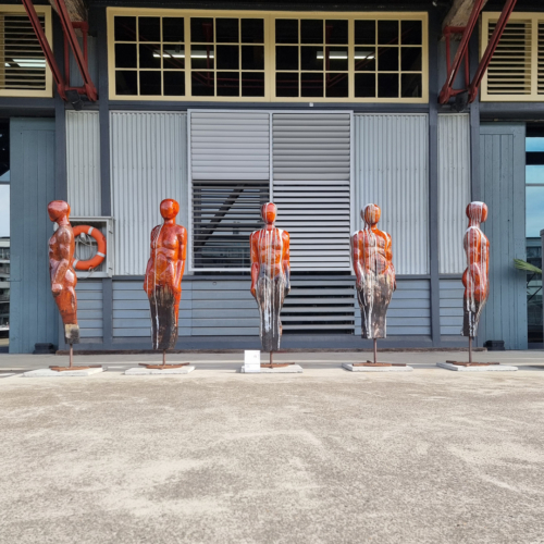 Reclaimed Timber Figurative Sculpture – Of Milk and Honey by Clancy Warner, 180cm | ARTpark Australia