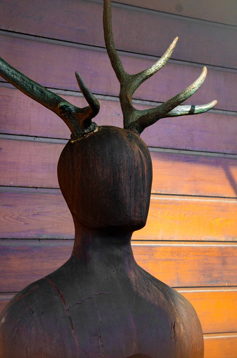 Reclaimed Timber & Bronze Figurative Sculpture – The People, Dear Heart by Clancy Warner, 220cm - view 6