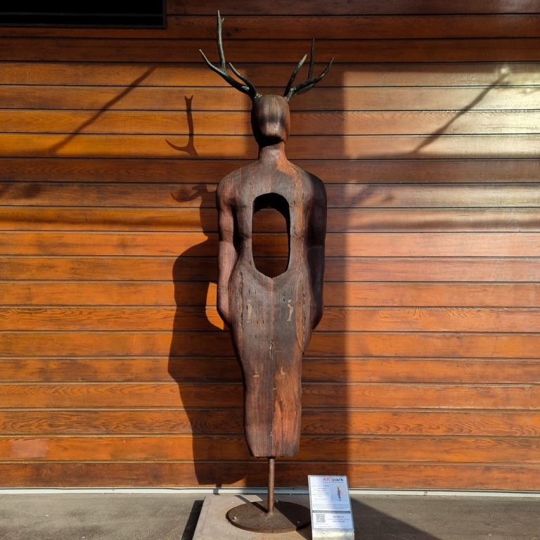 Reclaimed Timber & Bronze Figurative Sculpture – The People, Dear Heart by Clancy Warner, 220cm - view 2
