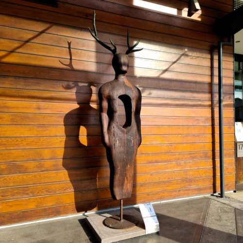 Reclaimed Timber & Bronze Figurative Sculpture – The People, Dear Heart by Clancy Warner, 220cm | ARTpark Australia