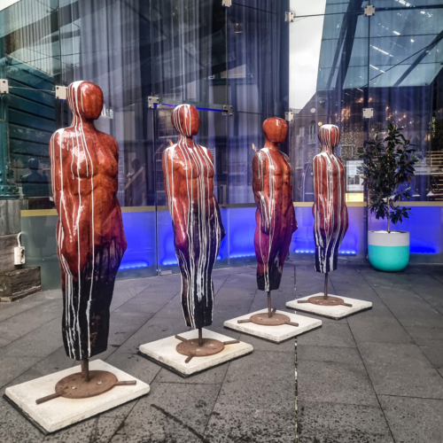 Reclaimed Timber Figurative Sculpture – Of Milk and Honey by Clancy Warner, 180cm | ARTpark Australia