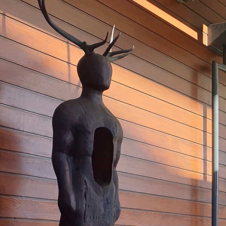 Reclaimed Timber & Bronze Figurative Sculpture – The People, Dear Heart by Clancy Warner, 220cm - view 10