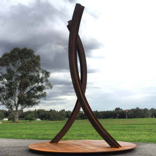 Mild Steel Landmark Sculpture – Waning by Felix Feneley, 220x160x160cm | ARTpark Australia