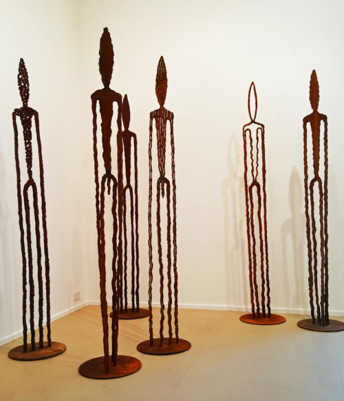 Corten Steel Figurative Sculpture – Observers by Greg Johns, 210cm | ARTpark Australia