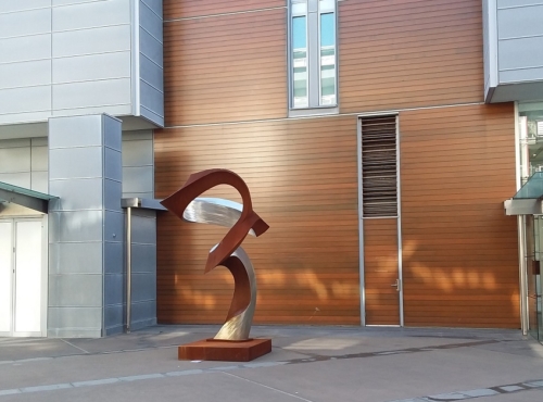 Corten & Stainless Steel Landmark Sculpture – Symphony no.26 by Johannes Pannekoek, 280x120x120cm | ARTpark Australia