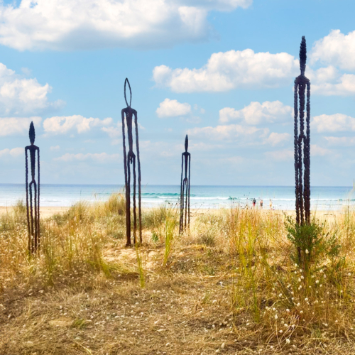 Corten Steel Figurative Sculpture – Observers by Greg Johns, 210cm | ARTpark Australia