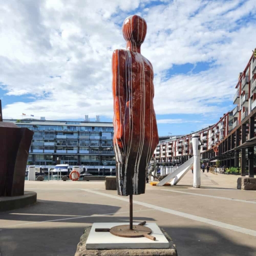 Reclaimed Timber Figurative Sculpture – Of Milk and Honey by Clancy Warner, 180cm | ARTpark Australia