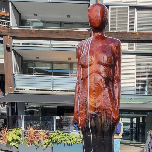 Reclaimed Timber Figurative Sculpture – Of Milk and Honey by Clancy Warner, 180cm | ARTpark Australia