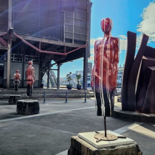 Reclaimed Timber Figurative Sculpture – Of Milk and Honey by Clancy Warner, 180cm | ARTpark Australia