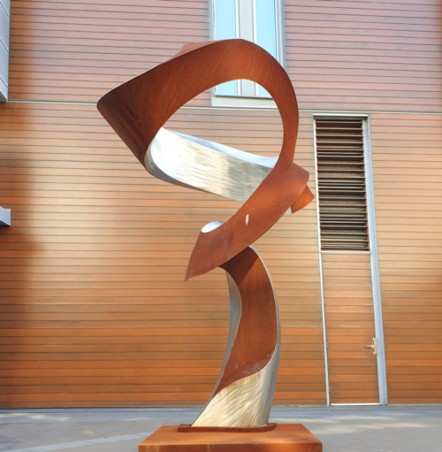 Corten & Stainless Steel Landmark Sculpture – Symphony no.26 by Johannes Pannekoek, 280x120x120cm | ARTpark Australia
