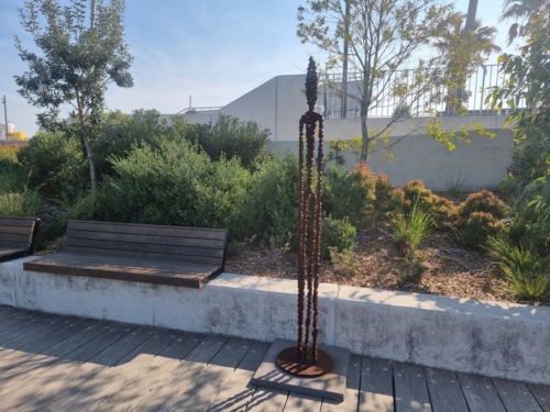 Corten Steel Figurative Sculpture – Observers by Greg Johns, 210cm | ARTpark Australia
