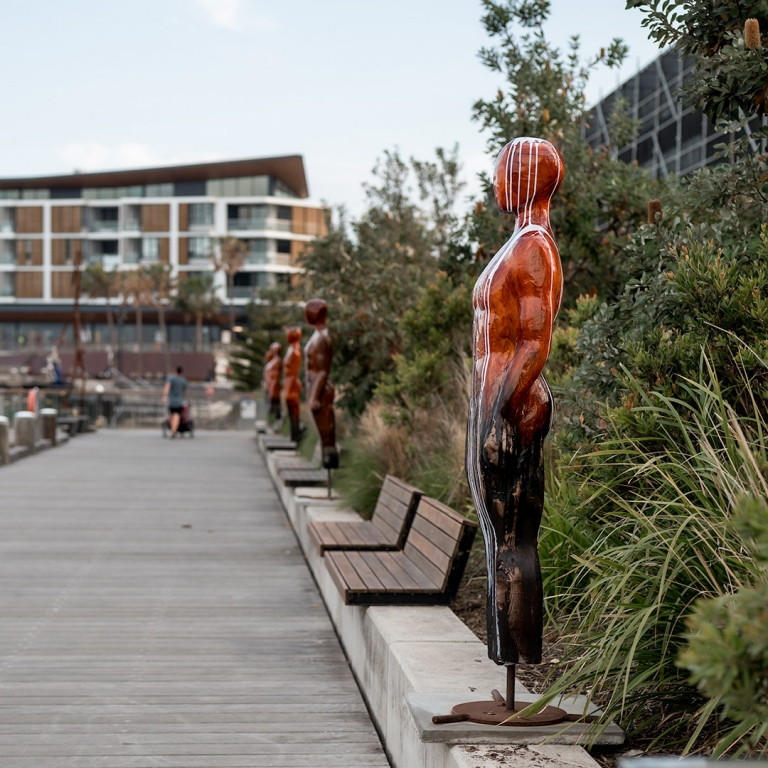 Reclaimed Timber Figurative Sculpture – Of Milk and Honey by Clancy Warner, 180cm - view 2