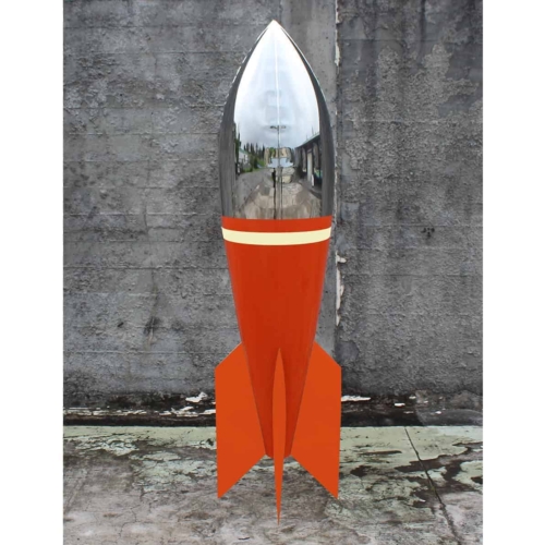 Stainless Steel Pop-Art Rocket Sculpture – Rocket by David McCracken, 210cm | ARTpark Australia