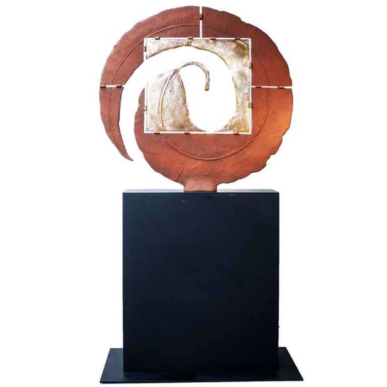Bronze Leaf Sculpture – Infinity Leaf by Stephen Glassborow, 200x100x15cm - view 4