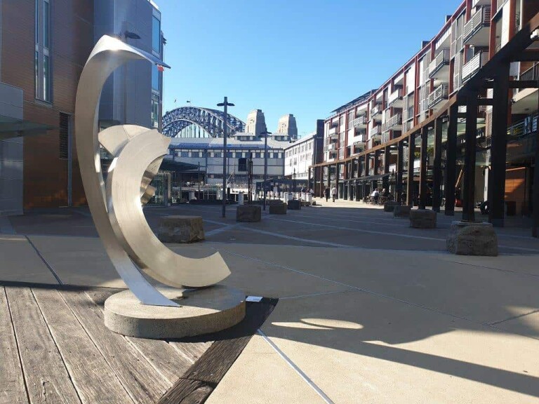 M-Thirtytwo by James Parrett - Stainless steel abstract landmark sculpture, 2m - view 4