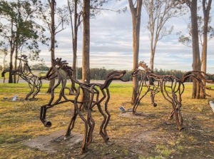 outdoor horse sculpture