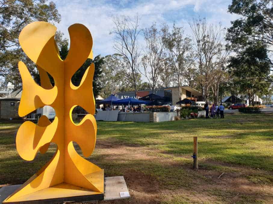 exterior yellow australian sculpture
