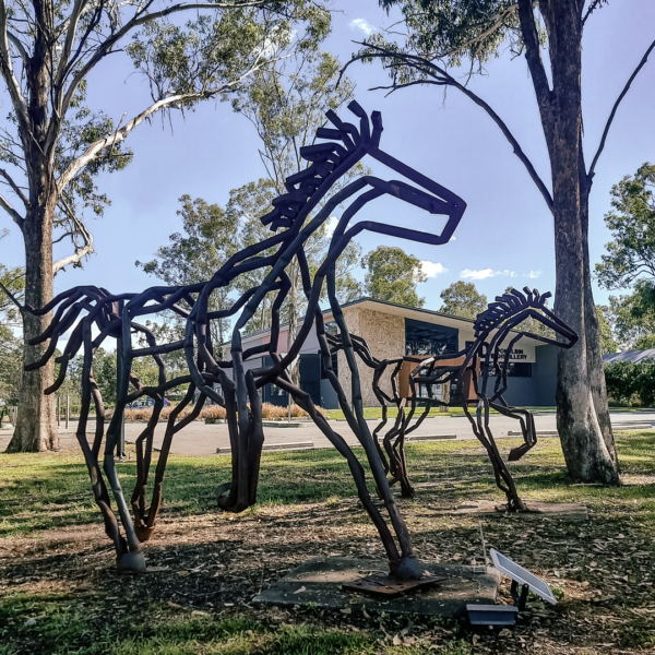 outdoor horse sculpture