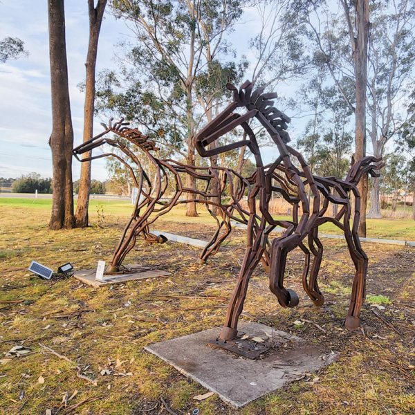 outdoor horse sculpture