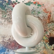 white sculpture, spiral sculpture , australian garden art