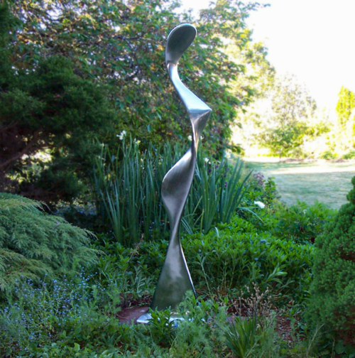 Stainless Steel Abstract Sculpture – Caught in the Wind by François Jagg, 200x35x25cm | ARTpark Australia