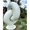 white sculpture, spiral sculpture , australian garden art