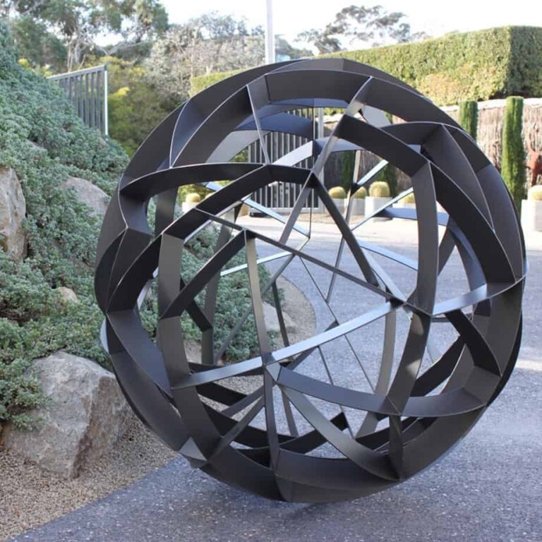 Steel Round & Sphere Sculpture – Grid Axis by Paul Mutimer, 120cm - view 3