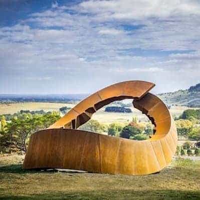 biosis-320cm-CORTEN-STEEL-[corten,outdoor,landmark]-david--ball-australian-sculpture
