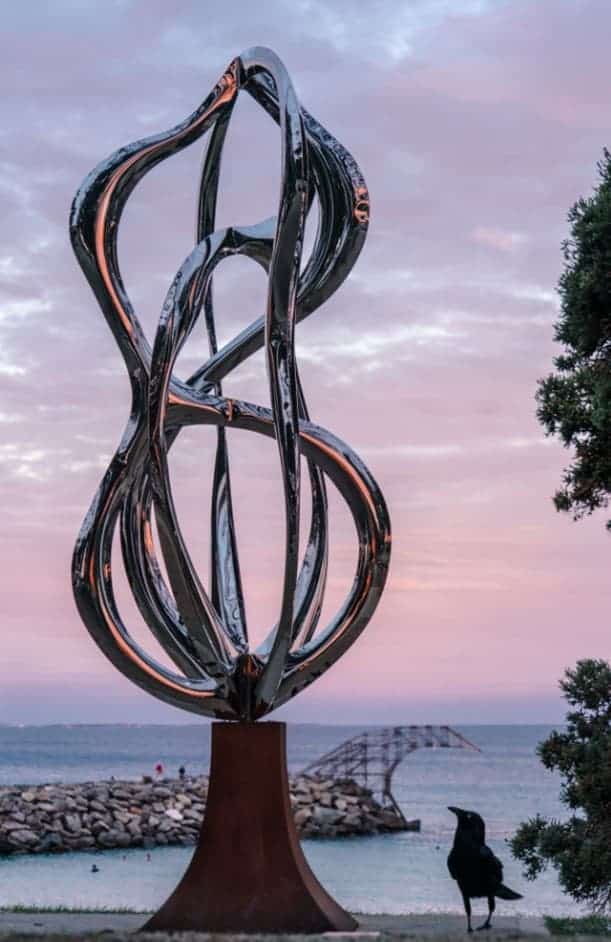 stainless steel abstract sculpture, exterior australian sculpture