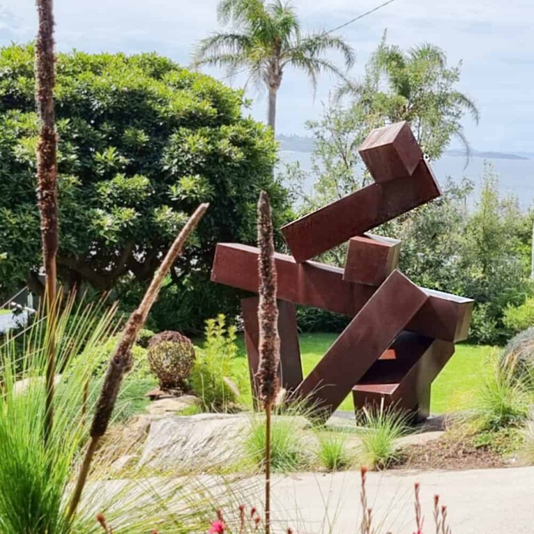 3 sheets on Sunday – 2.6×2.4m by Alex Scheibner - Corten steel garden sculpture - view 2