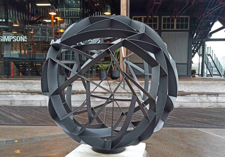 Steel Round & Sphere Sculpture – Grid Axis by Paul Mutimer, 120cm - view 2