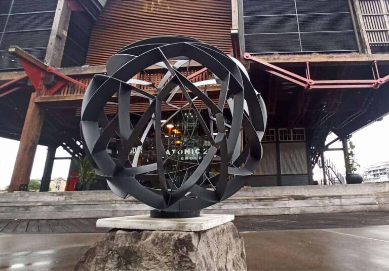 Steel Round & Sphere Sculpture – Grid Axis by Paul Mutimer, 120cm - view 6