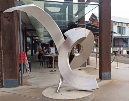 Stainless Steel Landmark Sculpture – M-Thirtytwo by James Parrett, 197x190x120cm | ARTpark Australia
