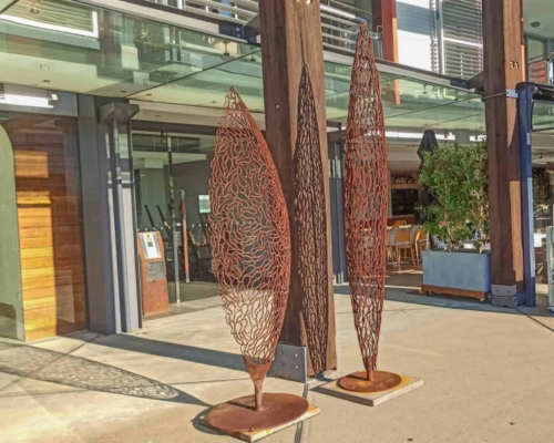 Mild Steel Landmark Sculpture – Standing Vessel & Still Standing by Astra Parker, 240-300cm | ARTpark Australia