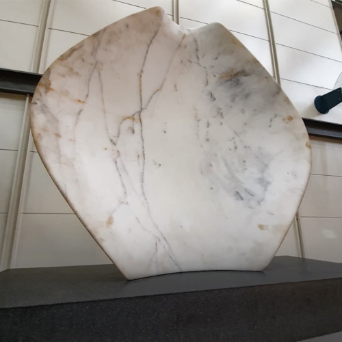 Carrara Marble Round & Sphere Sculpture – Shielded 3 by Jane Valentine, 110x110x35cm | ARTpark Australia