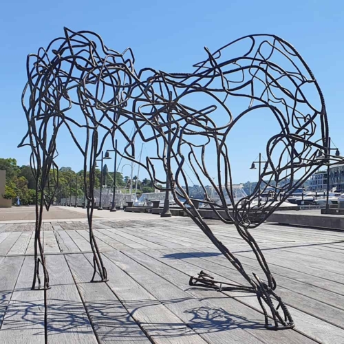 Fabricated Steel Horse Sculpture – Merci by Mark Niglia, 180x90x300cm | ARTpark Australia