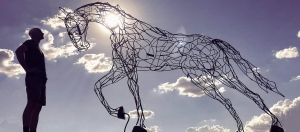 steel horse sculpture