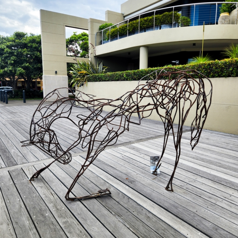 Merci – (SOLD) by Mark Niglia - Fabricated steel animal garden sculpture